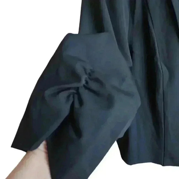 Torrid Studio Luxe Woven Open Front Blazer Women Plus 5X Deep Black Crop Staple - Picture 9 of 14